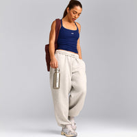 Mellow™ Rib Racer Back Tank Top with Built in Bra Shelf | Varsity Blue