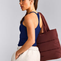 Mellow™ Rib Racer Back Tank Top with Built in Bra Shelf | Varsity Blue