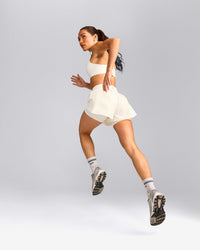 UnifiedMove™ Double Layer Shorts 5" with Reflective Logo | Marshmallow White