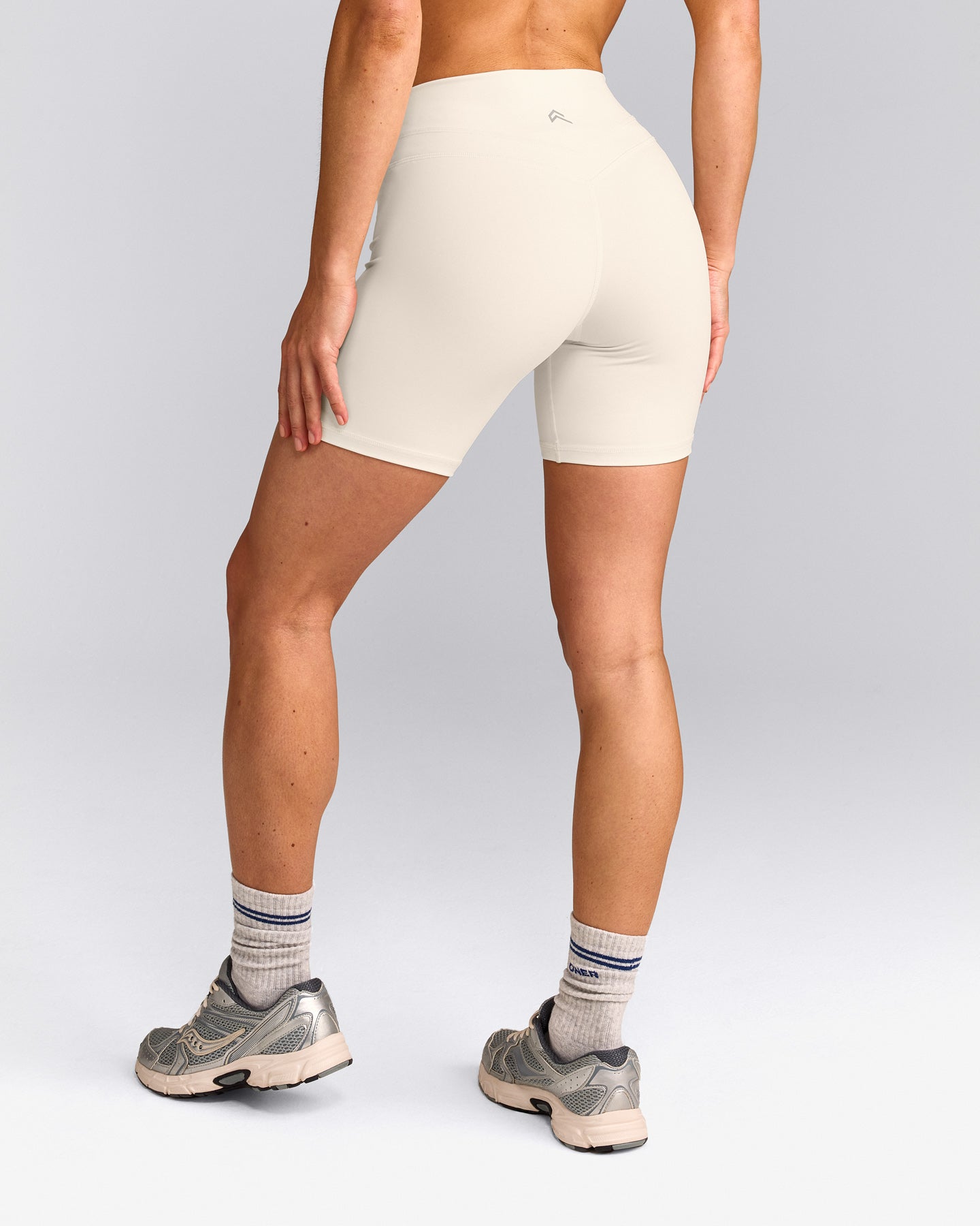 UnifiedMove™ High Waisted Shorts 6" with Reflective Logo | Marshmallow White