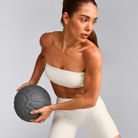 UnifiedMove™ Micro Bandeau Bralette with Reflective Logo | Marshmallow White