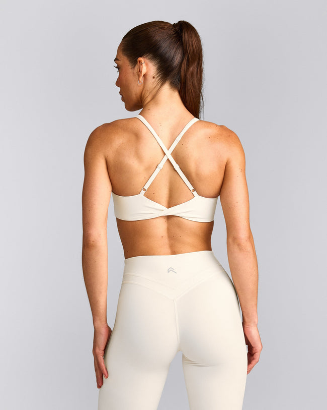 UnifiedMove™ Micro Bralette with Reflective Logo | Marshmallow White