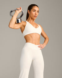 UnifiedMove Wrap Flared Bottoms with Reflective Logo | Marshmallow White