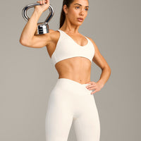 UnifiedMove Wrap Flared Bottoms with Reflective Logo | Marshmallow White