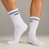 Varsity Stripe Crew Socks 3 Pack | White/Gray