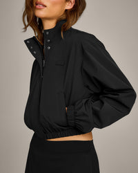 Cropped Bomber Jacket | Black