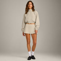 Cropped Bomber Jacket | Oatmeal