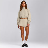 Cropped Bomber Jacket | Oatmeal