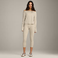 FormeSoft™ Relaxed Slash Neck Long Sleeve Top | Oatmeal