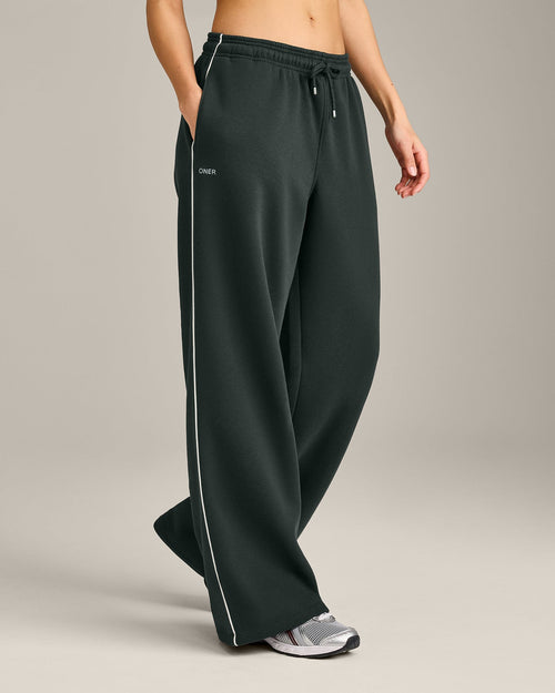 Jersey Tracksuit Straight Leg Sweatpants | Emerald Noir