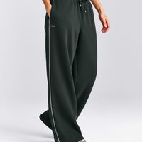 Jersey Tracksuit Straight Leg Sweatpants | Emerald Noir