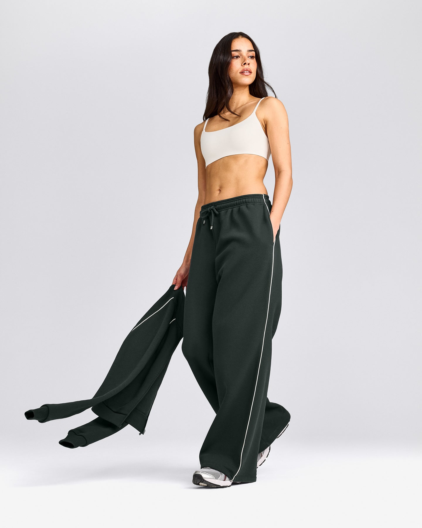 Jersey Tracksuit Straight Leg Sweatpants | Emerald Noir