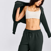 Jersey Tracksuit Straight Leg Sweatpants | Emerald Noir