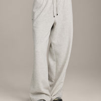 Jersey Tracksuit Straight Leg Sweatpants | Light Gray Marl