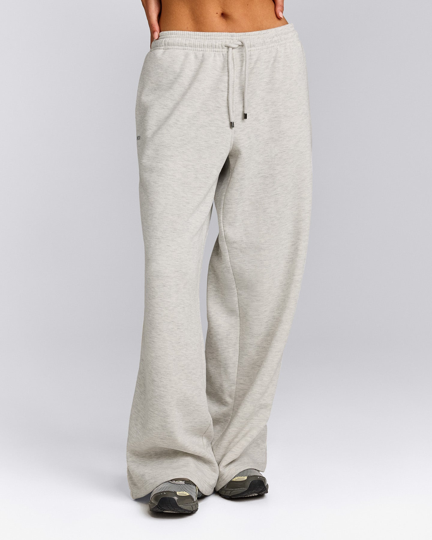 Jersey Tracksuit Straight Leg Sweatpants | Light Gray Marl