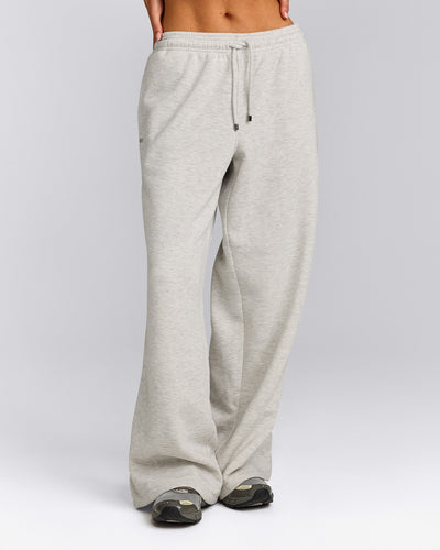 Jersey Tracksuit Straight Leg Sweatpants | Light Gray Marl