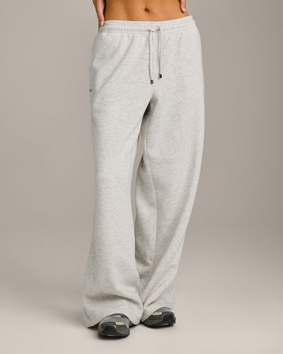 Jersey Tracksuit Straight Leg Sweatpants | Light Gray Marl