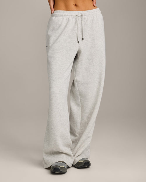 Jersey Tracksuit Straight Leg Sweatpants | Light Gray Marl