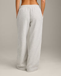 Jersey Tracksuit Straight Leg Sweatpants | Light Gray Marl