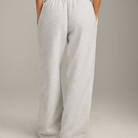Jersey Tracksuit Straight Leg Sweatpants | Light Gray Marl