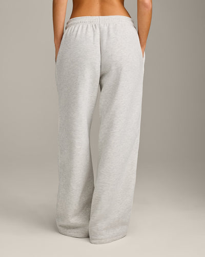Jersey Tracksuit Straight Leg Sweatpants | Light Gray Marl
