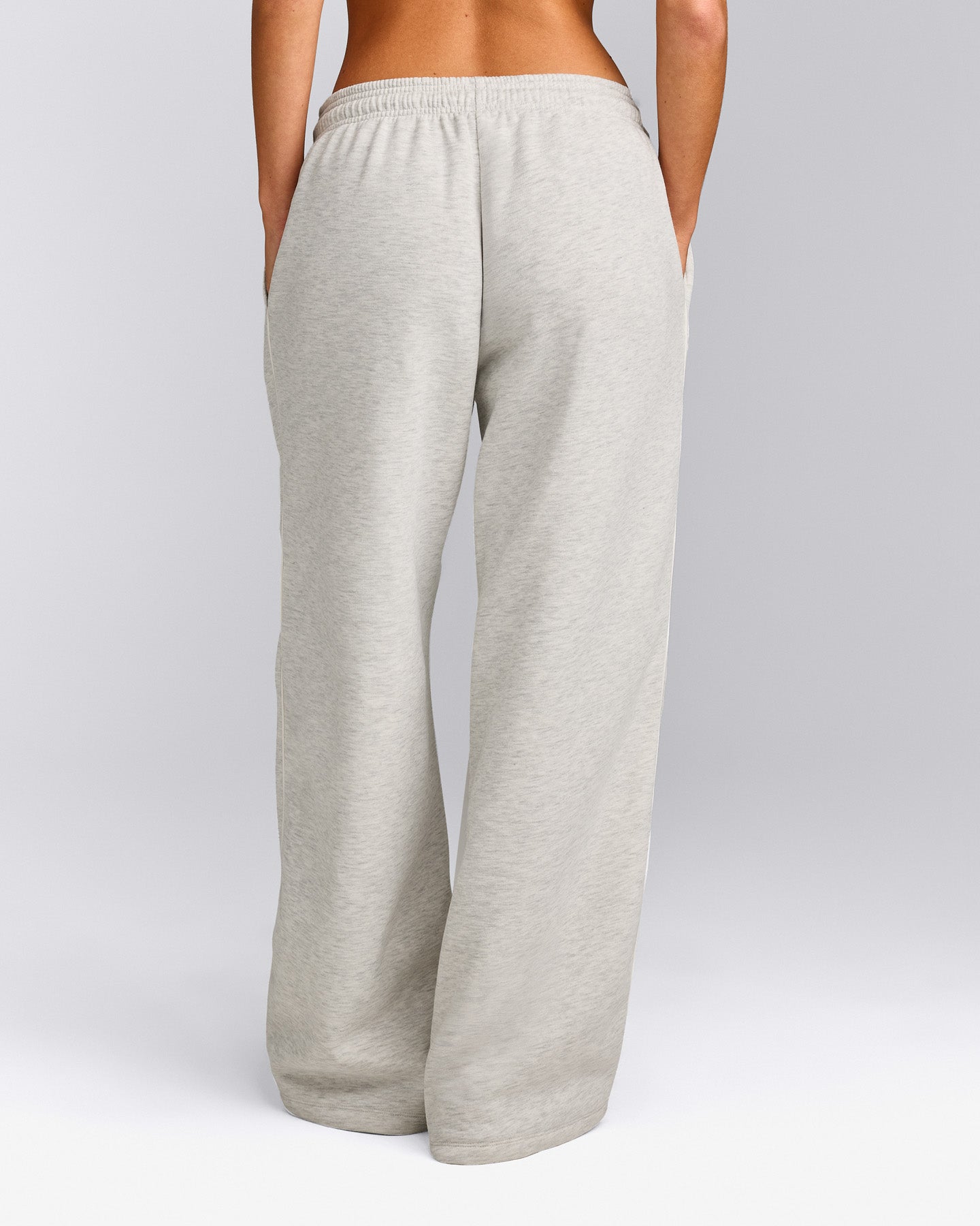 Jersey Tracksuit Straight Leg Sweatpants | Light Gray Marl