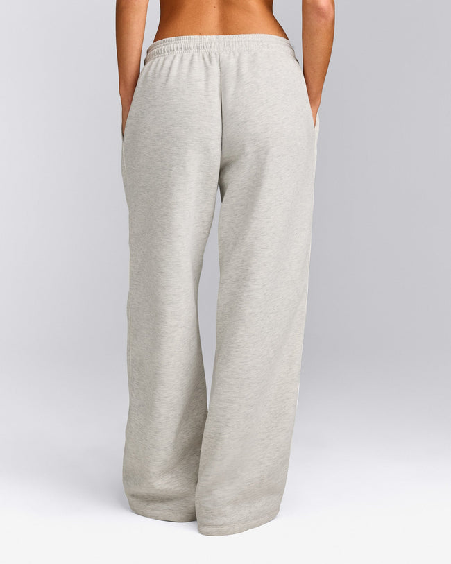 Jersey Tracksuit Straight Leg Sweatpants | Light Gray Marl