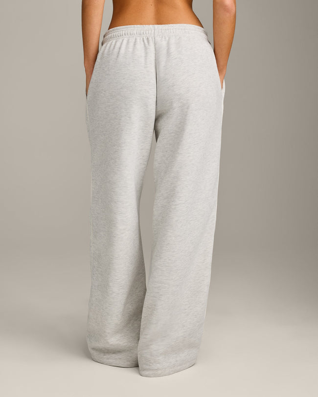 Jersey Tracksuit Straight Leg Sweatpants | Light Gray Marl
