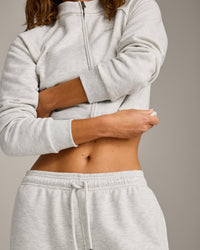 Jersey Tracksuit Straight Leg Sweatpants | Light Gray Marl