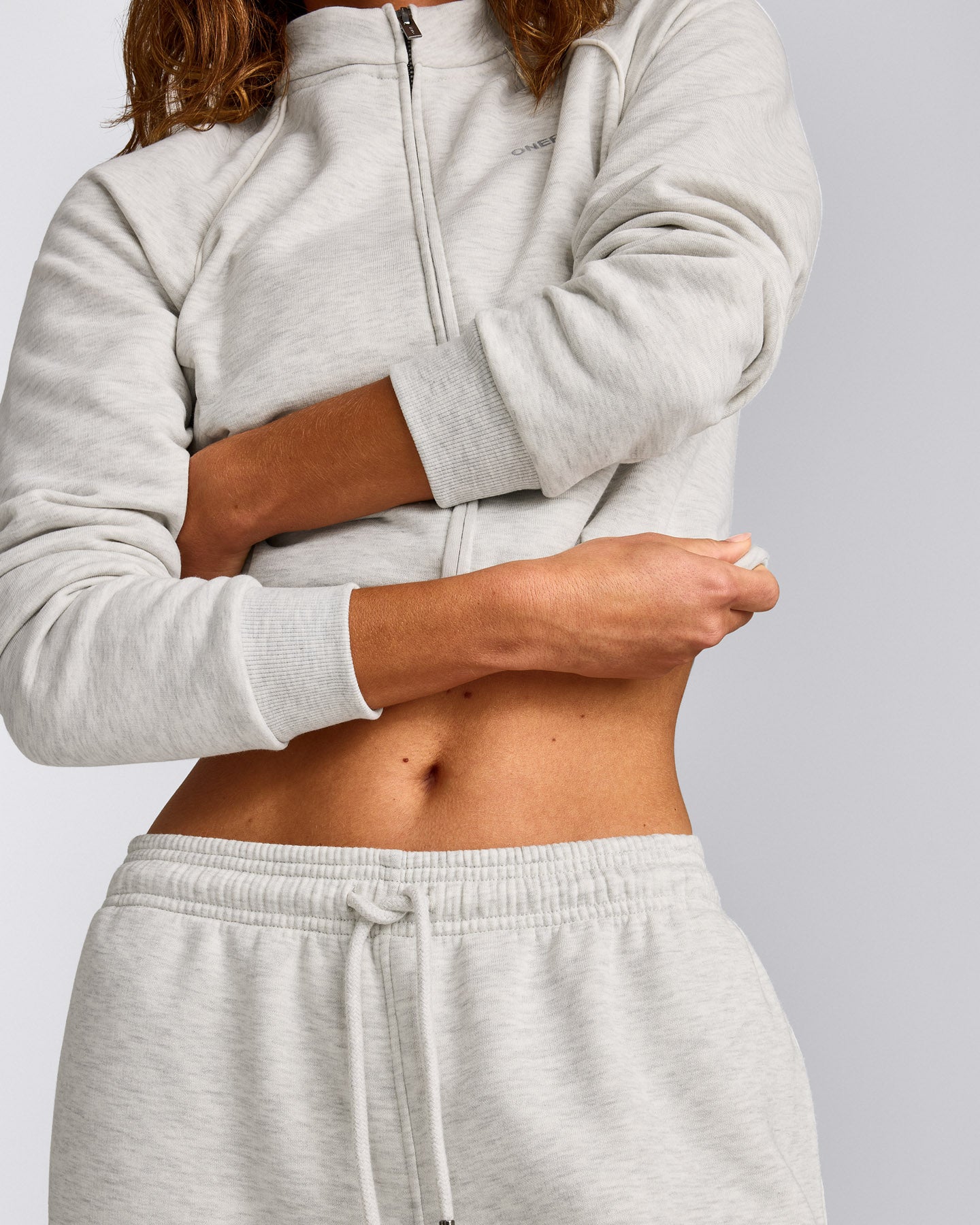Jersey Tracksuit Straight Leg Sweatpants | Light Gray Marl