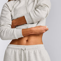 Jersey Tracksuit Straight Leg Sweatpants | Light Gray Marl