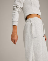 Jersey Tracksuit Straight Leg Sweatpants | Light Gray Marl