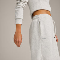 Jersey Tracksuit Straight Leg Sweatpants | Light Gray Marl