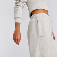 Jersey Tracksuit Straight Leg Sweatpants | Light Gray Marl