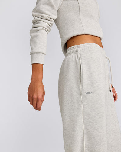 Jersey Tracksuit Straight Leg Sweatpants | Light Gray Marl