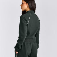Jersey Tracksuit Zip Up Jacket | Emerald Noir