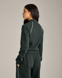 Jersey Tracksuit Zip Up Jacket | Emerald Noir