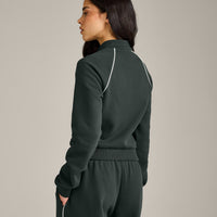 Jersey Tracksuit Zip Up Jacket | Emerald Noir