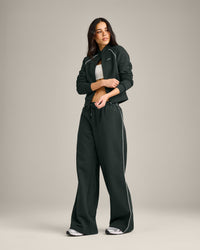 Jersey Tracksuit Zip Up Jacket | Emerald Noir