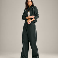 Jersey Tracksuit Zip Up Jacket | Emerald Noir