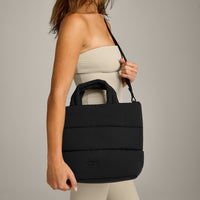 Quilted Midi Tote | Black