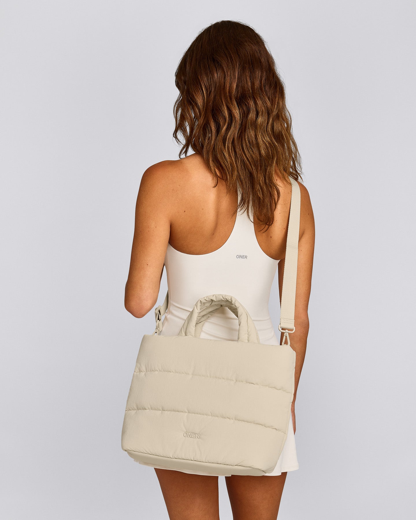 Quilted Midi Tote | Oatmeal