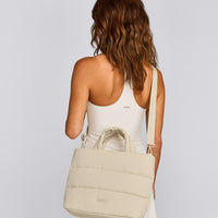 Quilted Midi Tote | Oatmeal