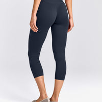 SoftMotion™ 3/4 Length Leggings with Gray Logo | True Blue