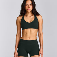 SoftMotion™ Bralette with Gray Logo | Emerald Noir