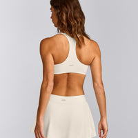 SoftMotion™ Bralette with Gray Logo | Marshmallow White