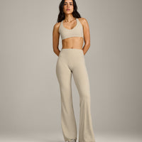 SoftMotion™ Bralette with Gray Logo | Oatmeal