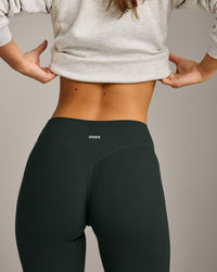 SoftMotion™ Flared Pants with Gray Logo | Emerald Noir