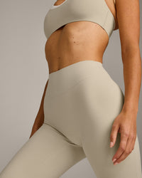 SoftMotion™ Flared Pants with Gray Logo | Oatmeal