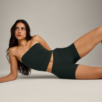 SoftMotion™ Mid Rise Shorts 4" with Gray Logo | Emerald Noir